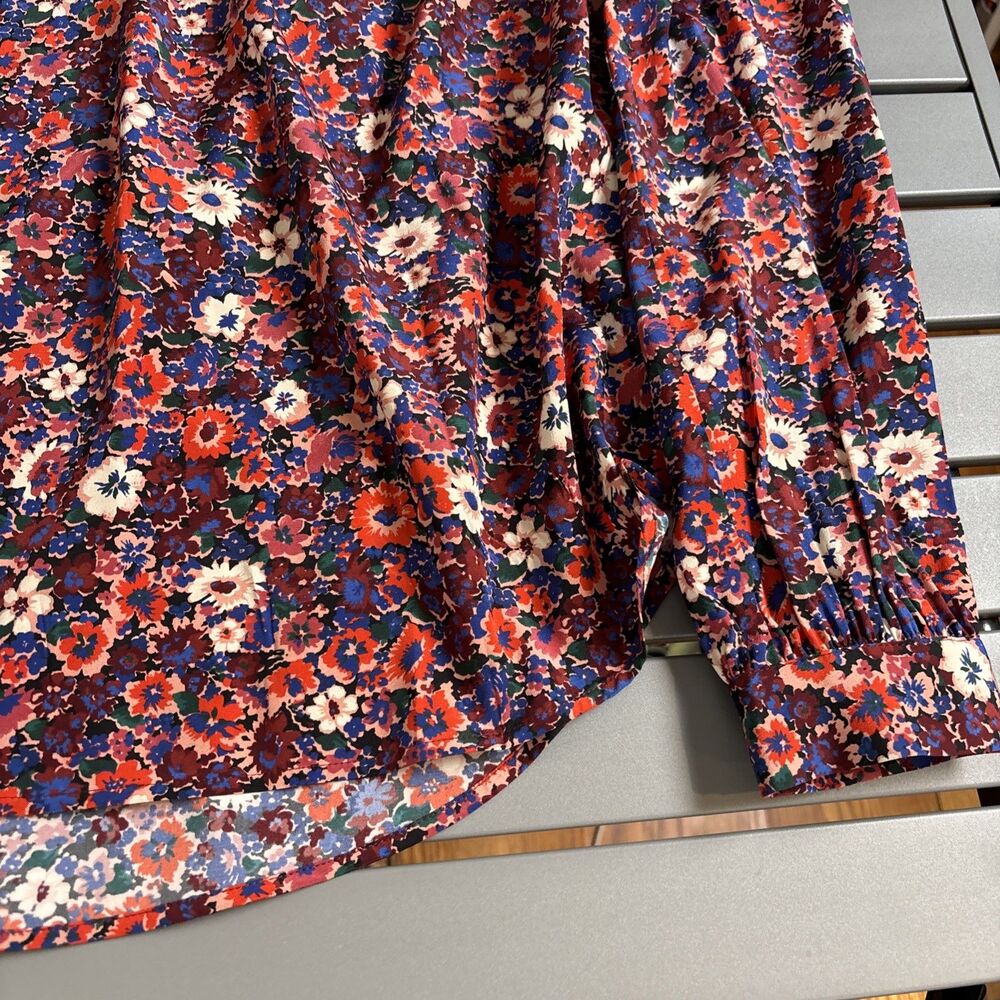 Veronica Beard Blouse Womens Size 6 Multicolor High Neck Blouse Floral Silk - Picture 3 of 9